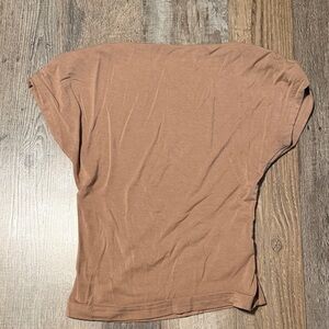 SHEIN Tan Short Sleeve Women's Tee